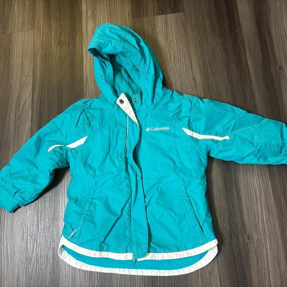 Columbia Jacket Toddler Sz 4T Teal Omni-Heat Hooded Outgrow Snow Ski Coat Winter - Picture 1 of 9